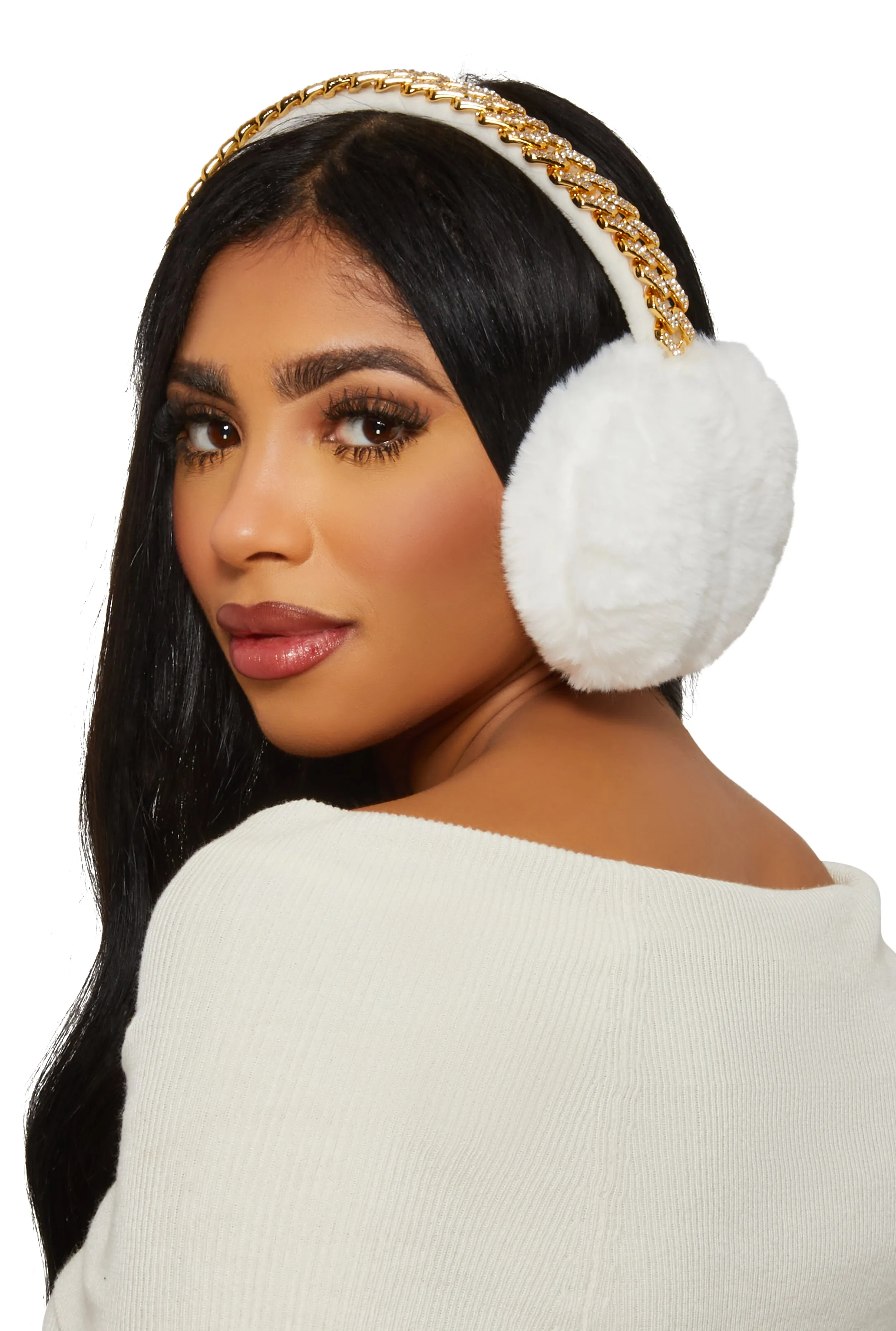 Rhinestone Chain Link Earmuffs sold by Rainbow product image thumbnail 3