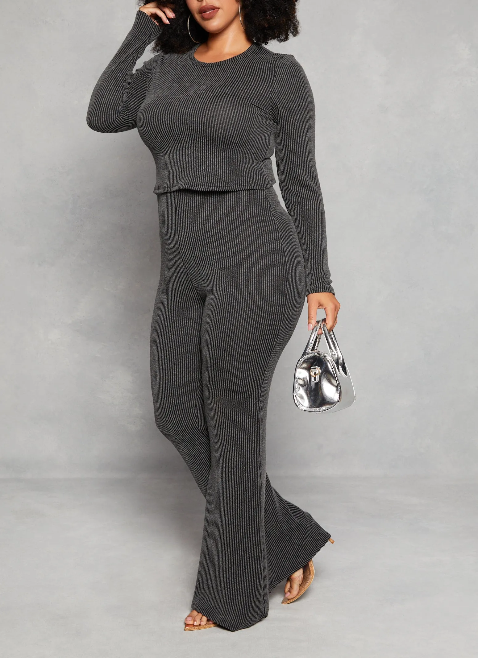 Plus Size Almost Famous Ribbed Long Sleeve Top sold by Rainbow product image thumbnail 2