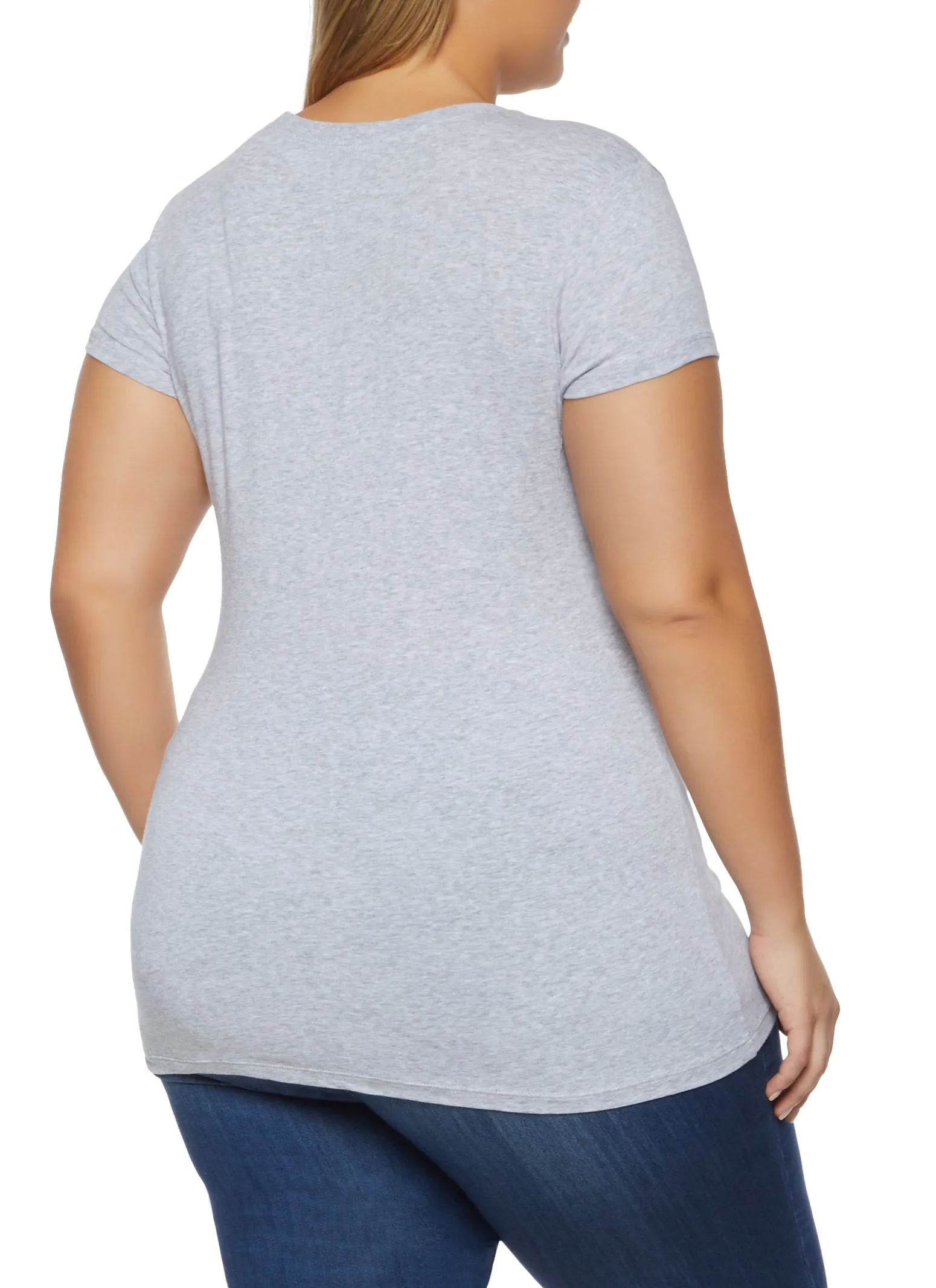 Plus Size Solid Crew Neck Tee sold by Rainbow product image thumbnail 2