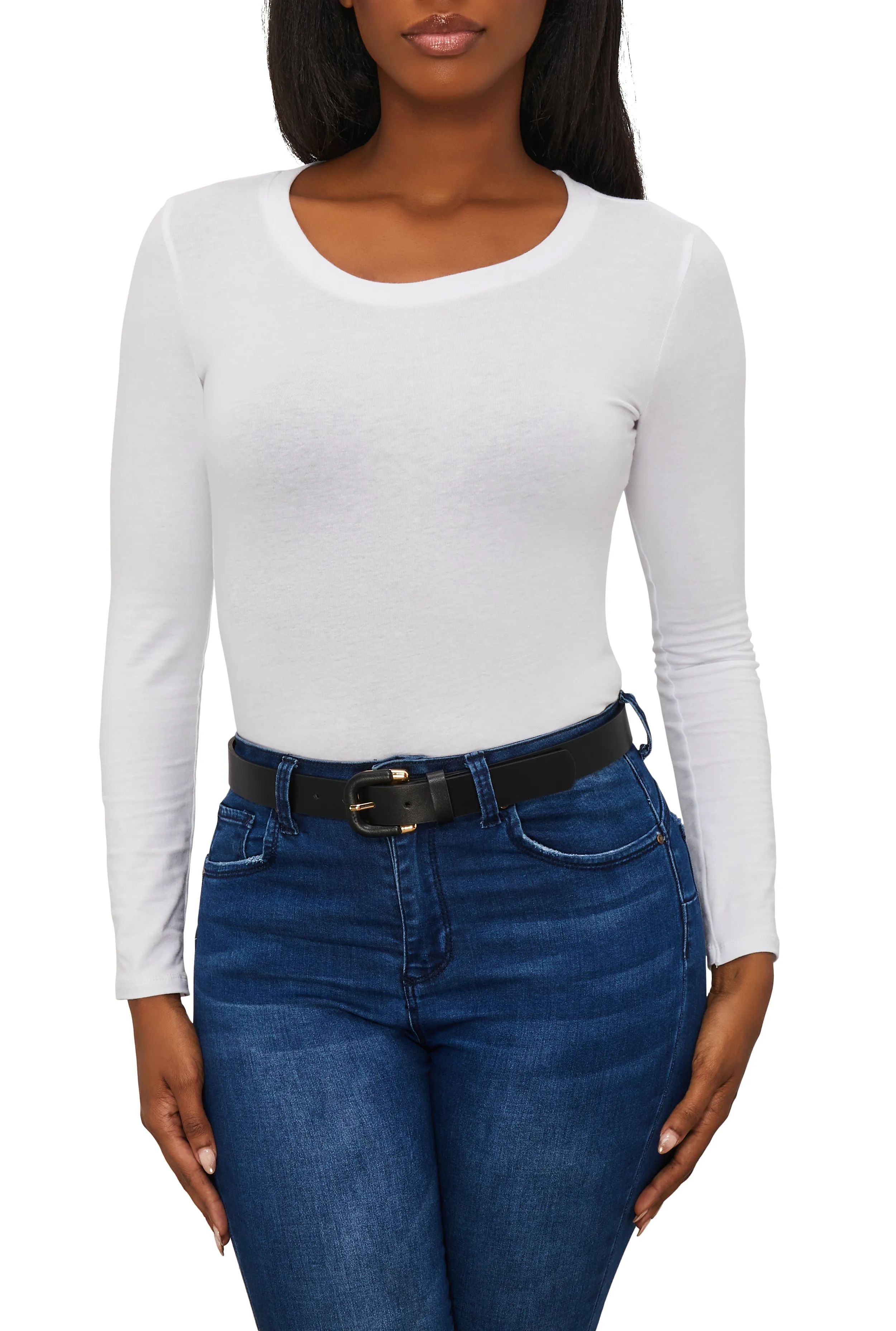 Faux Leather Wrapped Buckle Belt sold by Rainbow