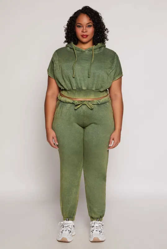 Plus Size Acid Wash Pullover Hoodie sold by Rainbow