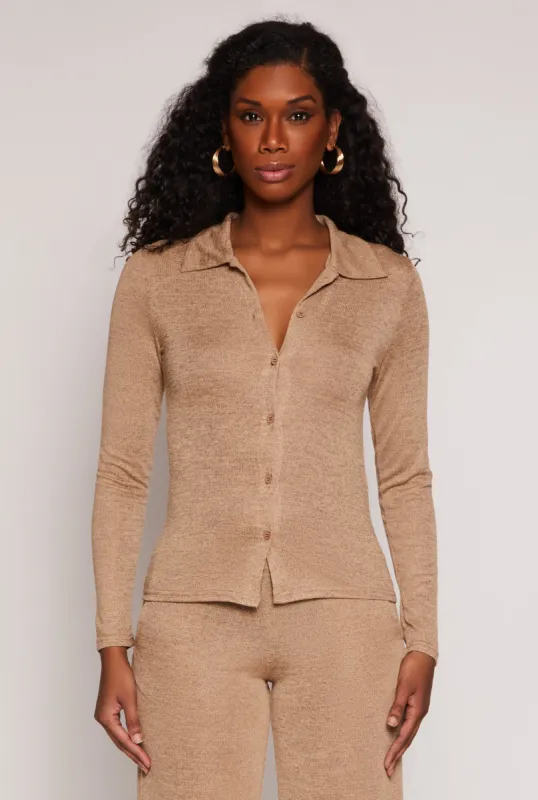 Daisy Button Front Long Sleeve Shirt sold by Rainbow