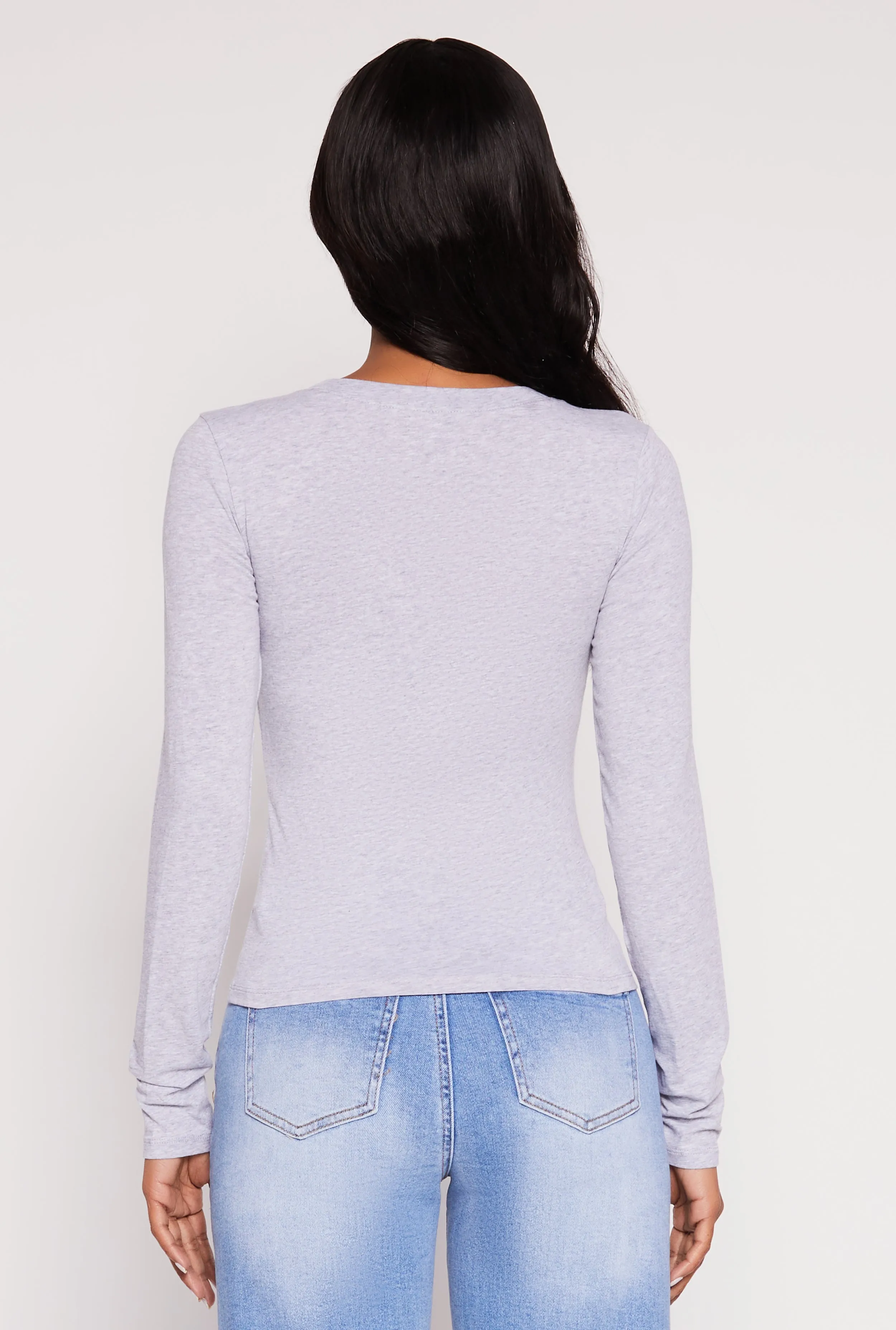 Basic Scoop Neck Long Sleeve Top sold by Rainbow product image thumbnail 5