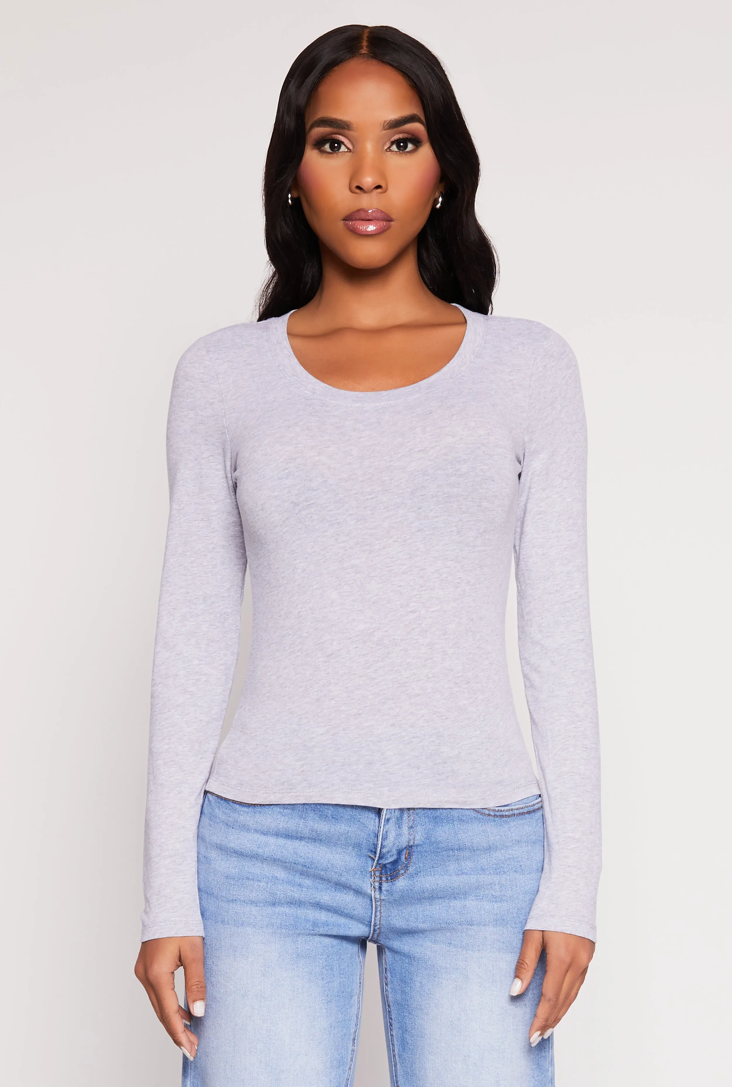 Basic Scoop Neck Long Sleeve Top sold by Rainbow product image thumbnail 2