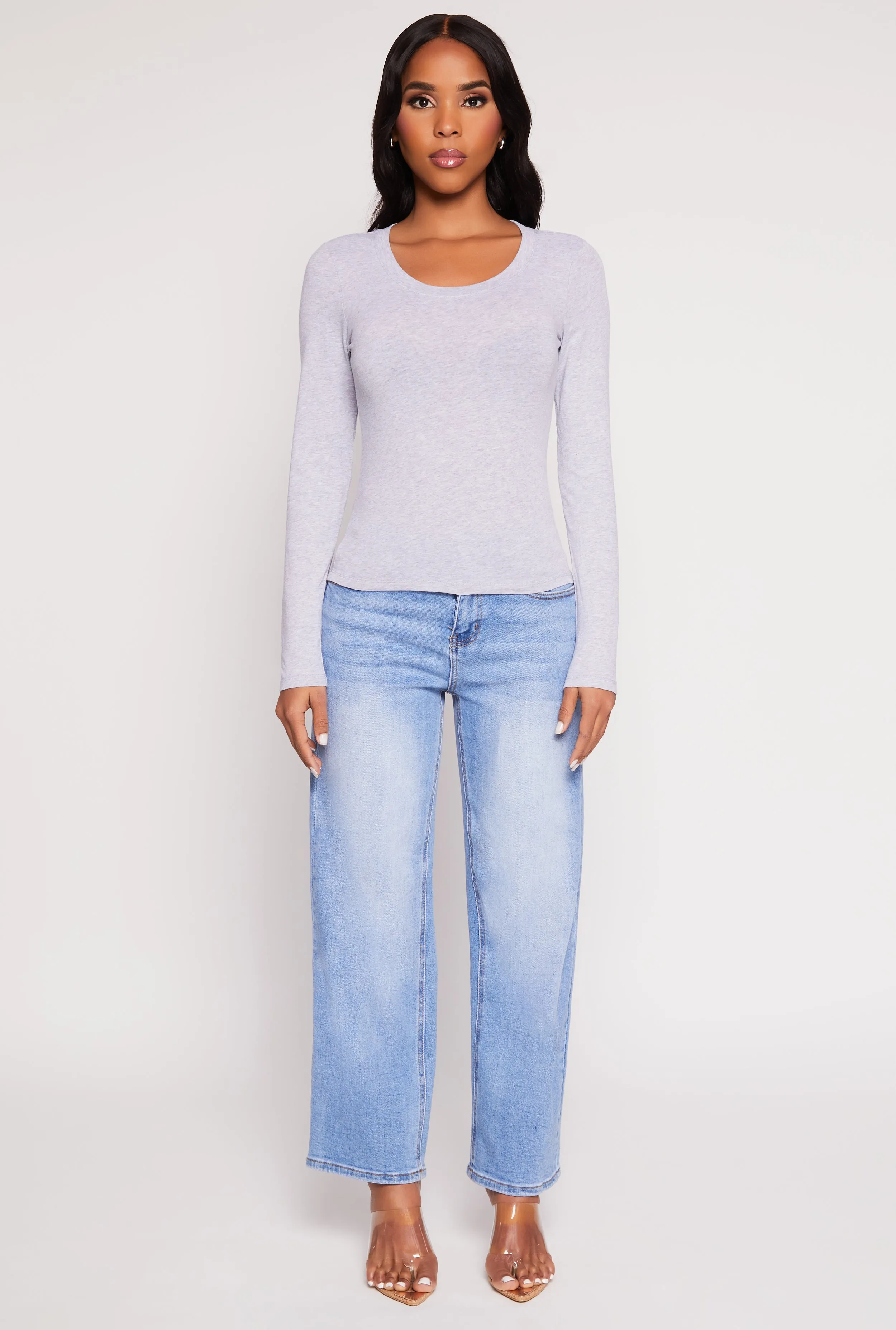 Basic Scoop Neck Long Sleeve Top sold by Rainbow