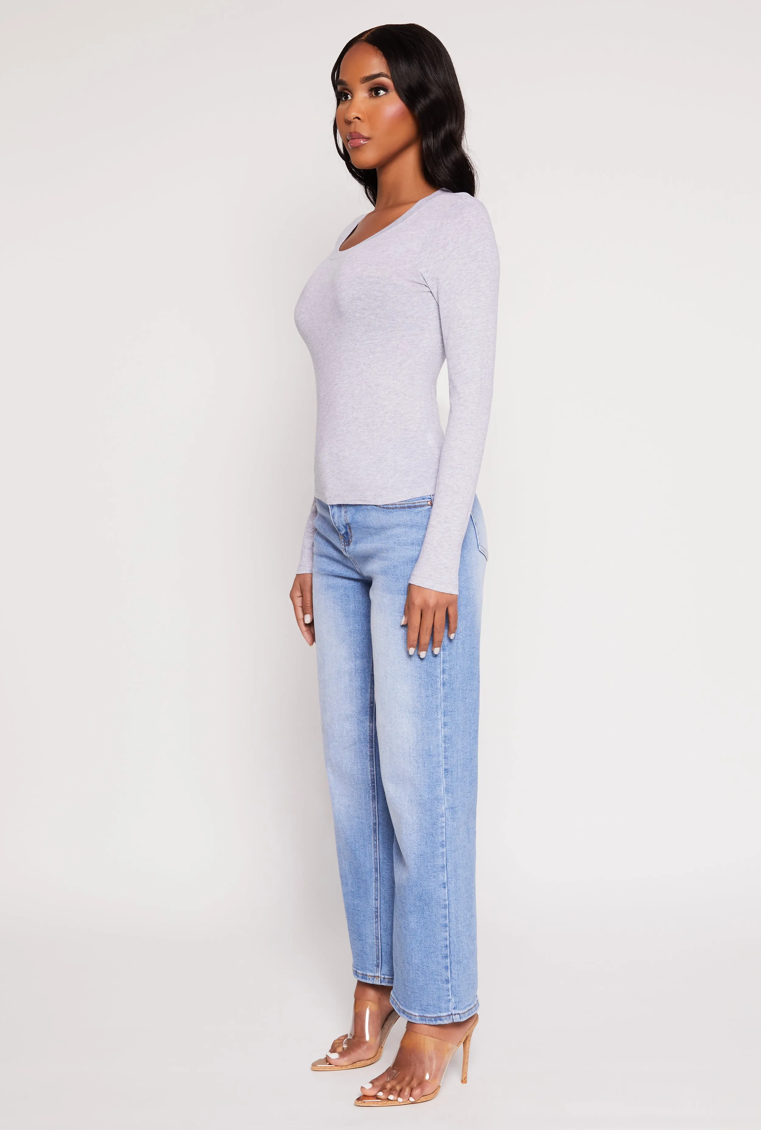 Basic Scoop Neck Long Sleeve Top sold by Rainbow product image thumbnail 3