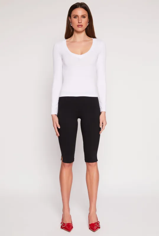 Basic Long Sleeve V Neck Top sold by Rainbow