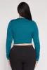 Plus Size Daisy Long Sleeve Crop Top sold by Rainbow