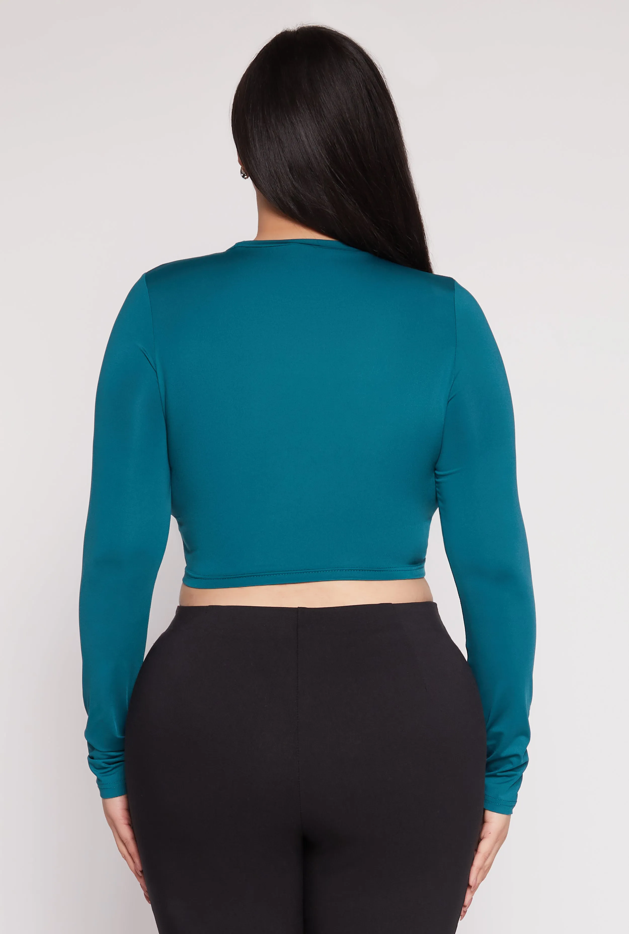 Plus Size Daisy Long Sleeve Crop Top sold by Rainbow product image thumbnail 5