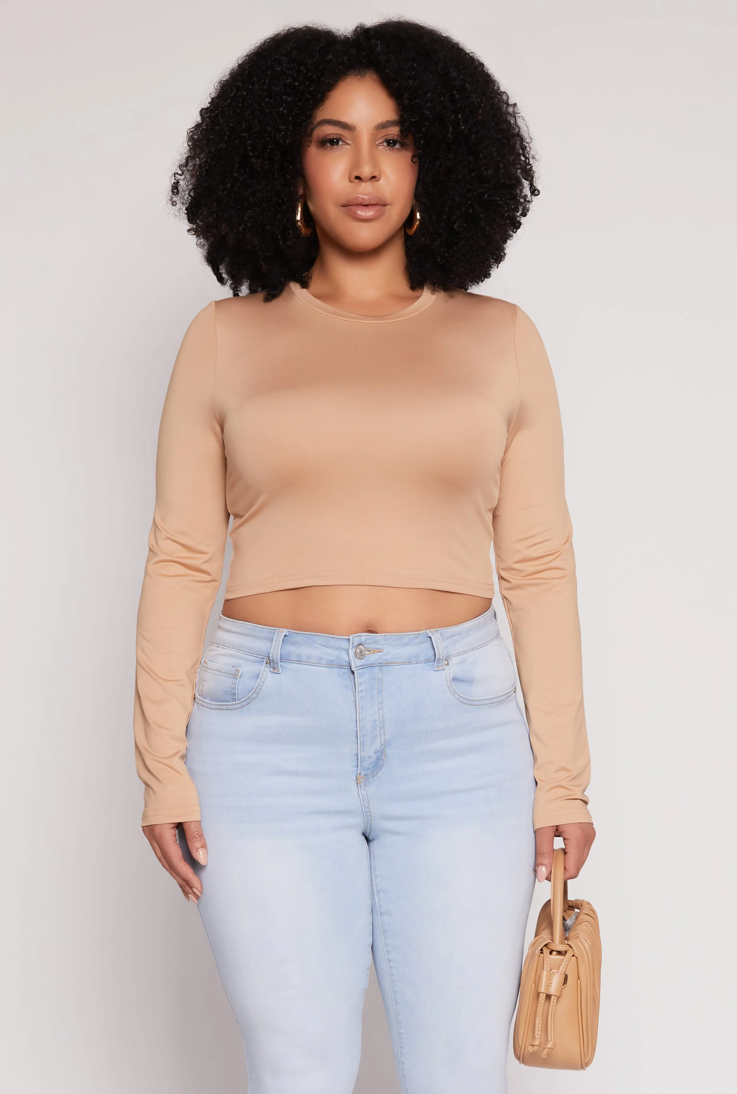 Plus Size Daisy Long Sleeve Crop Top sold by Rainbow product image thumbnail 2