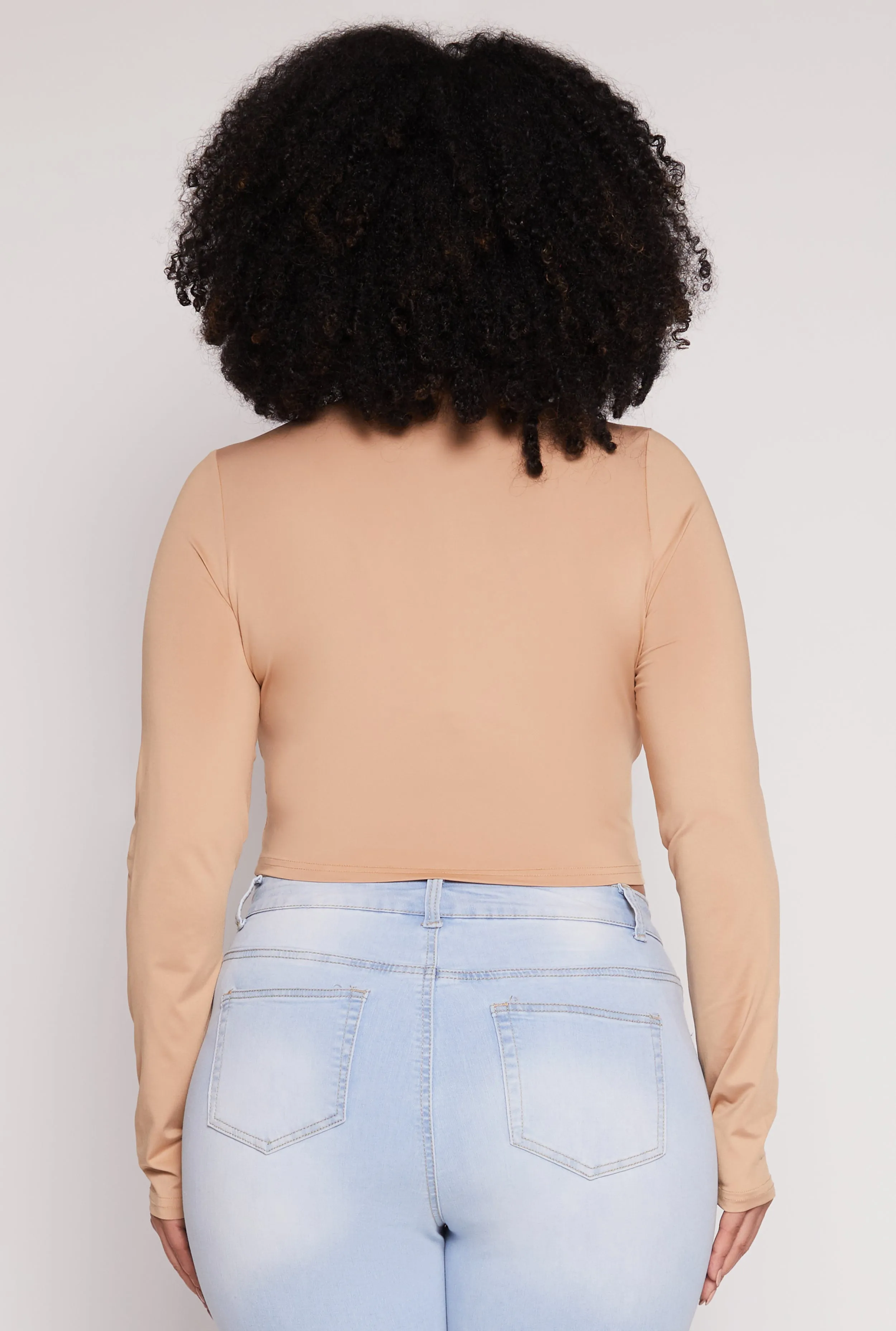 Plus Size Daisy Long Sleeve Crop Top sold by Rainbow product image thumbnail 5