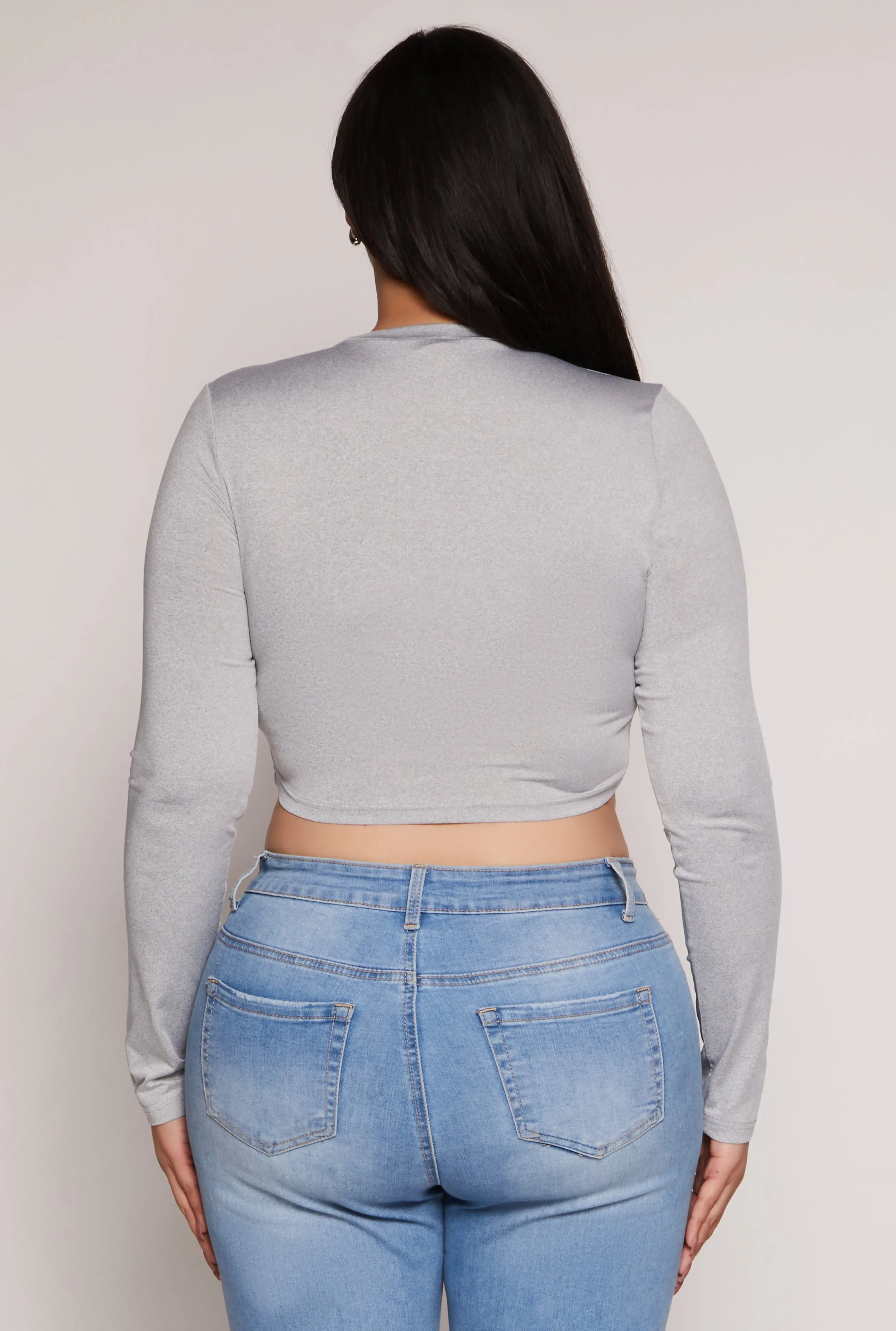 Plus Size Daisy Long Sleeve Crop Top sold by Rainbow product image thumbnail 5