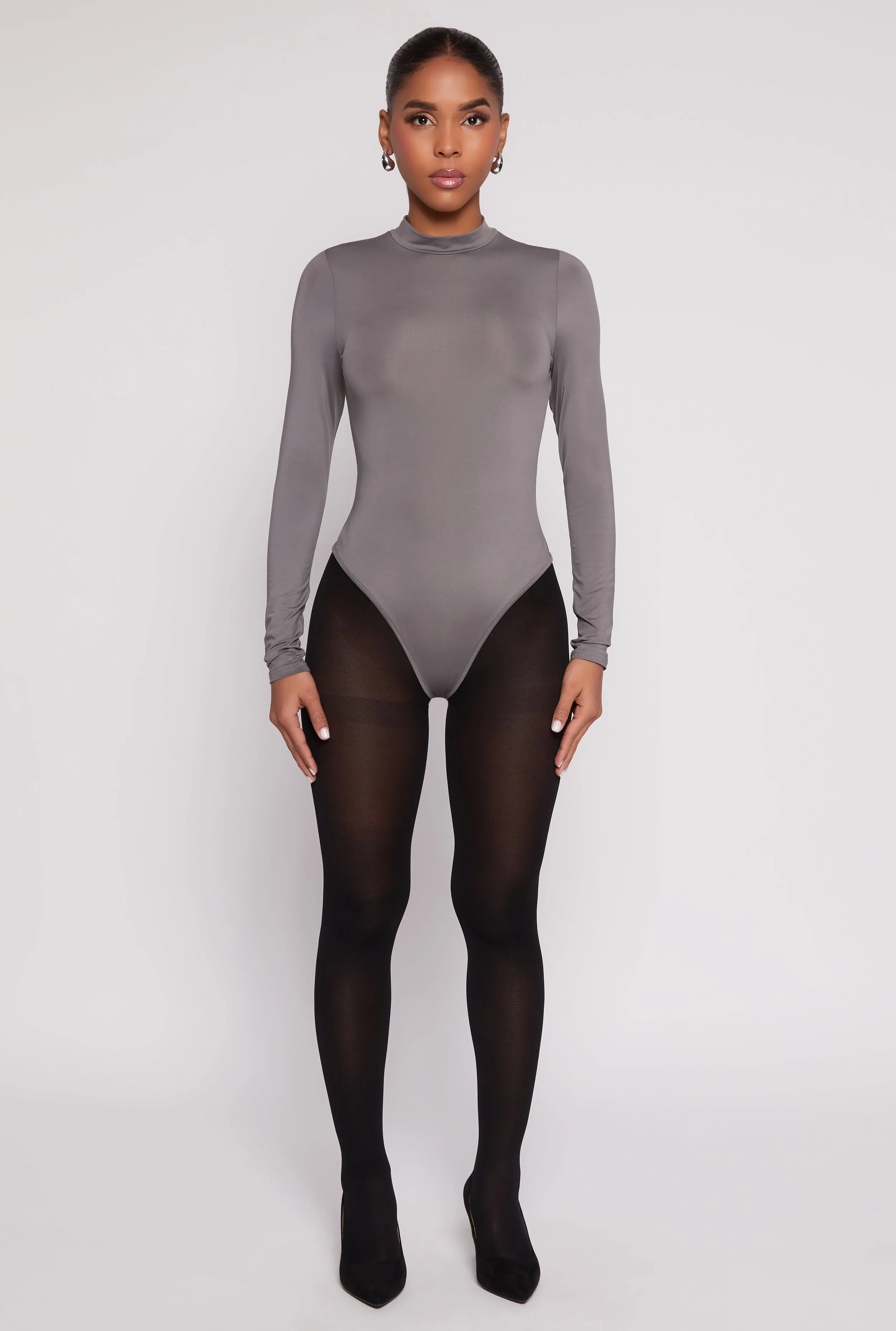 Daisy Mock Neck Long Sleeve Bodysuit sold by Rainbow