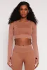 Daisy Ribbed Knit Long Sleeve Crop Top sold by Rainbow