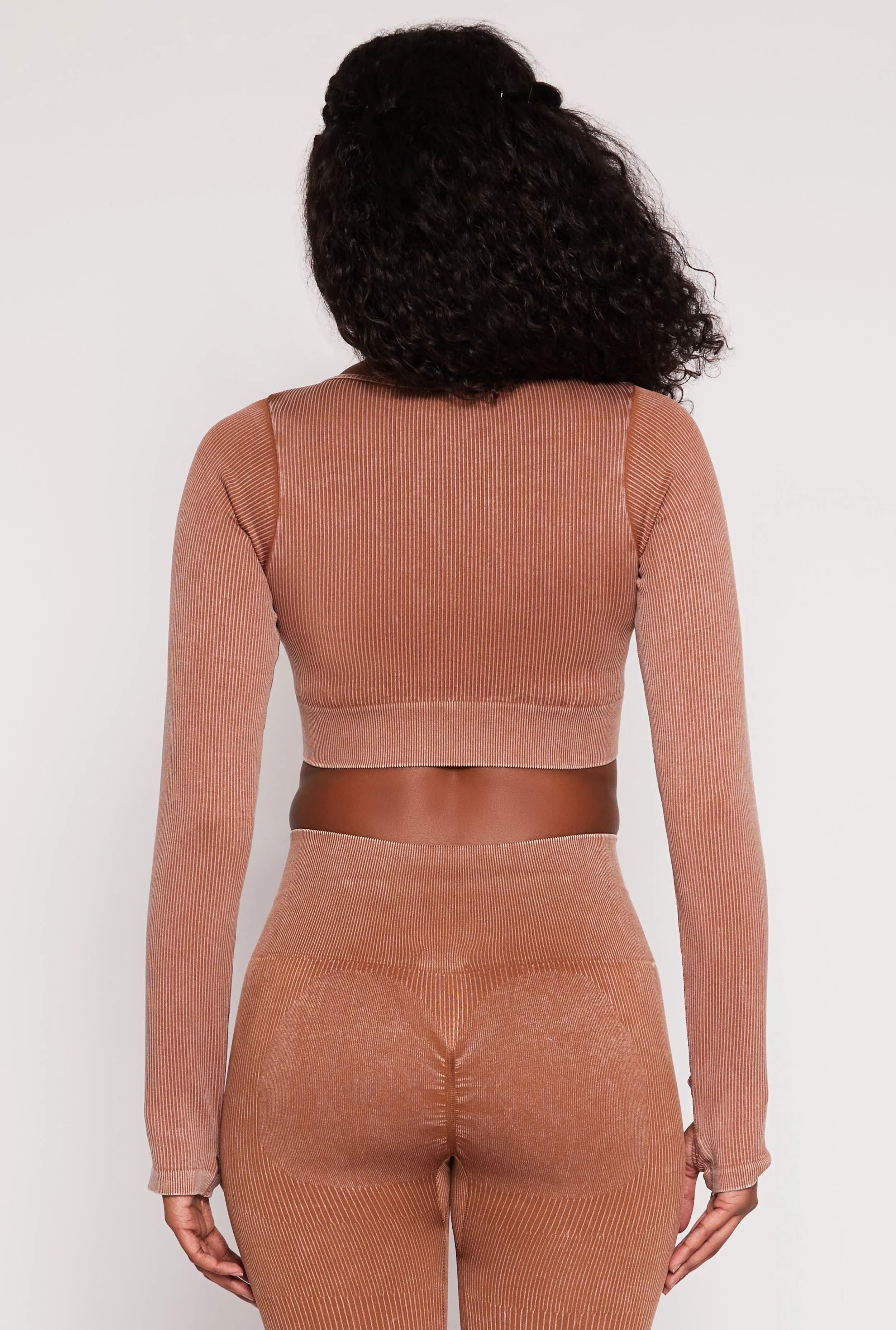 Daisy Ribbed Knit Long Sleeve Crop Top sold by Rainbow product image thumbnail 5