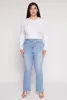 Plus Size Daisy Long Sleeve Crop Top sold by Rainbow