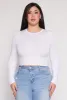 Plus Size Daisy Long Sleeve Crop Top sold by Rainbow