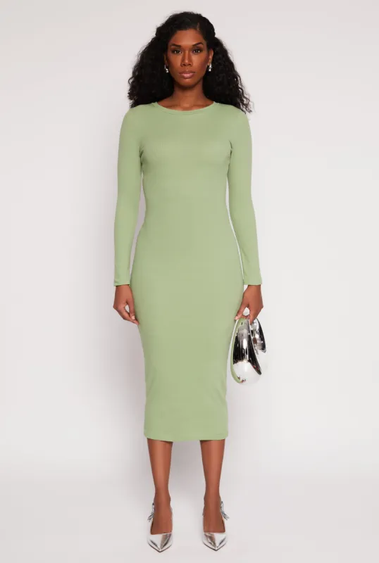Daisy Ribbed Crew Neck Midi Dress sold by Rainbow