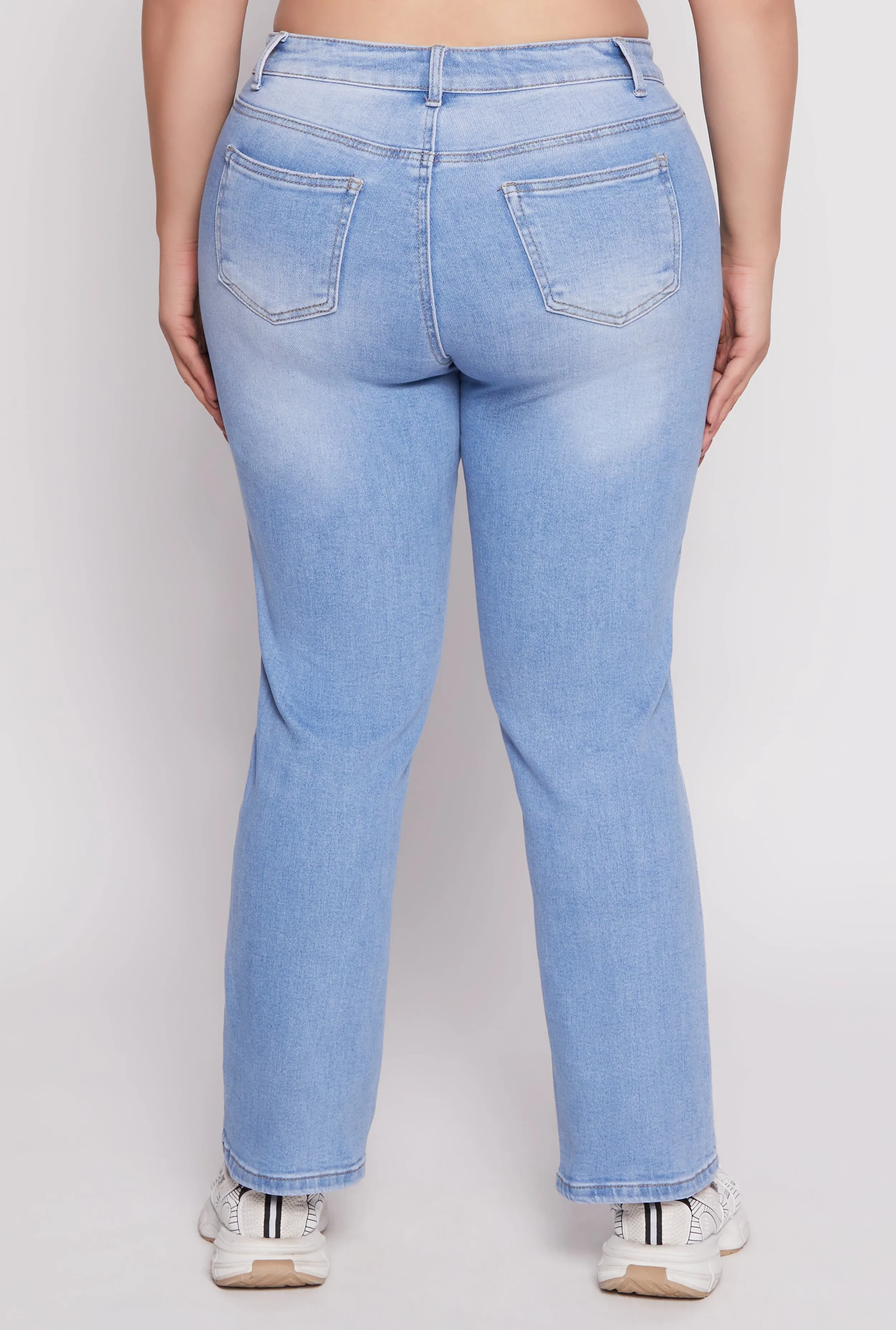 Plus Size WAX Frayed Detail Straight Leg Jeans sold by Rainbow product image thumbnail 5