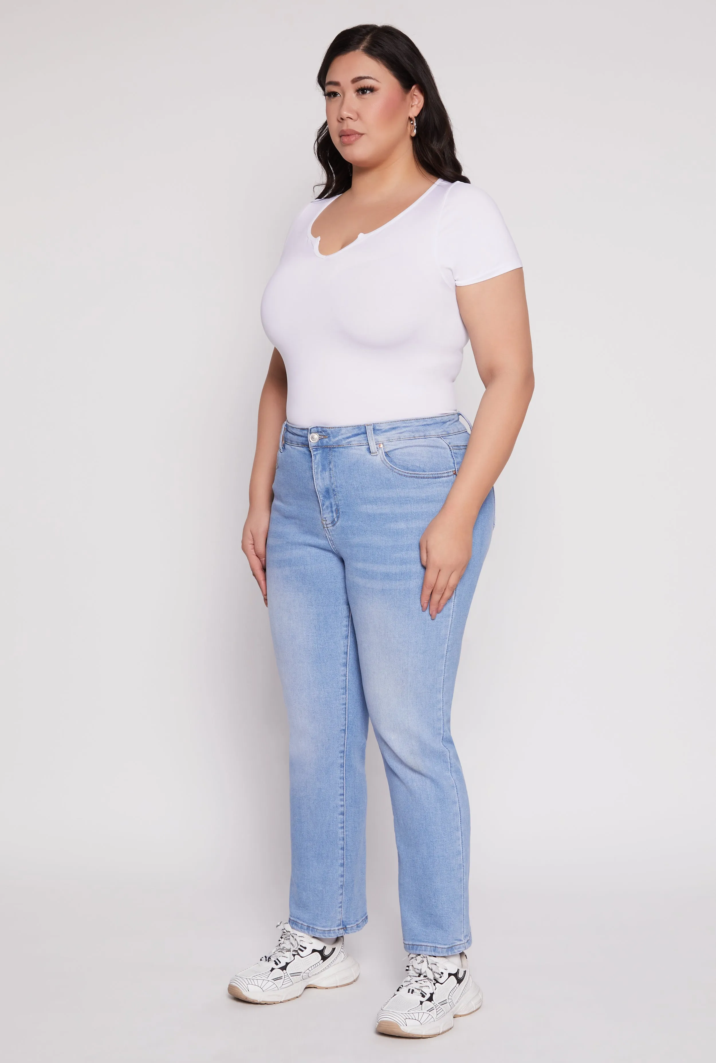 Plus Size WAX Frayed Detail Straight Leg Jeans sold by Rainbow product image thumbnail 2