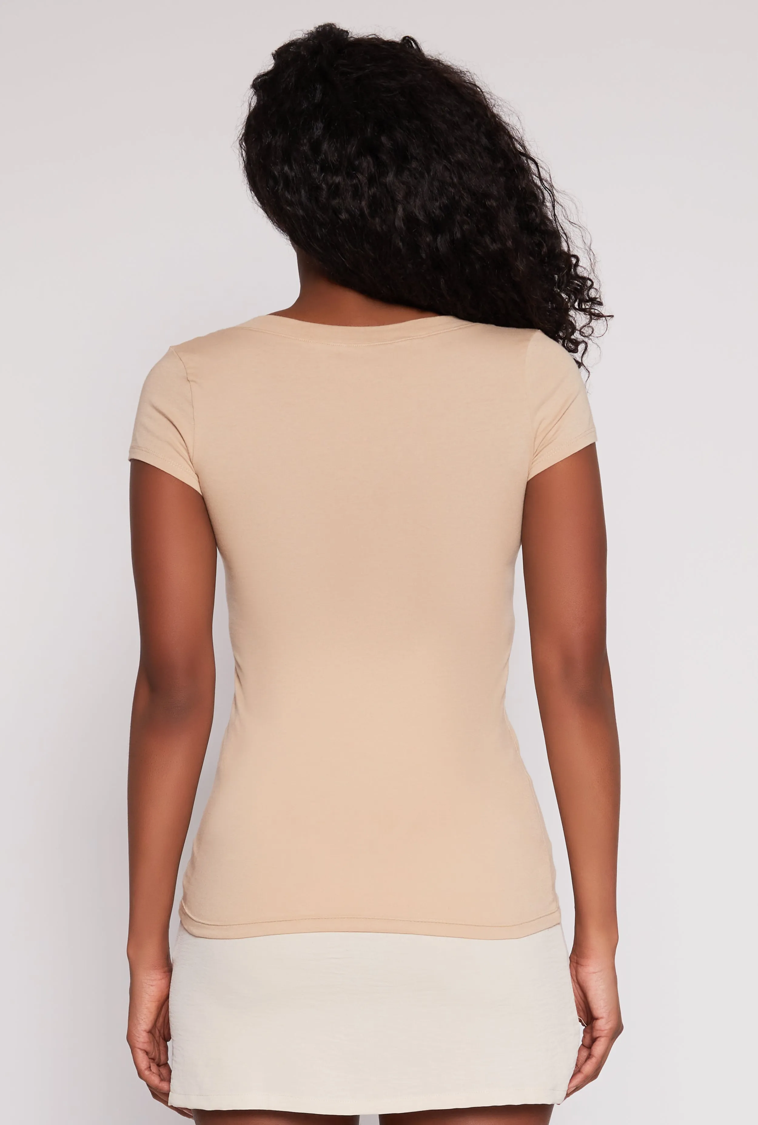 V Neck Basic Short Sleeve Tee sold by Rainbow product image thumbnail 5