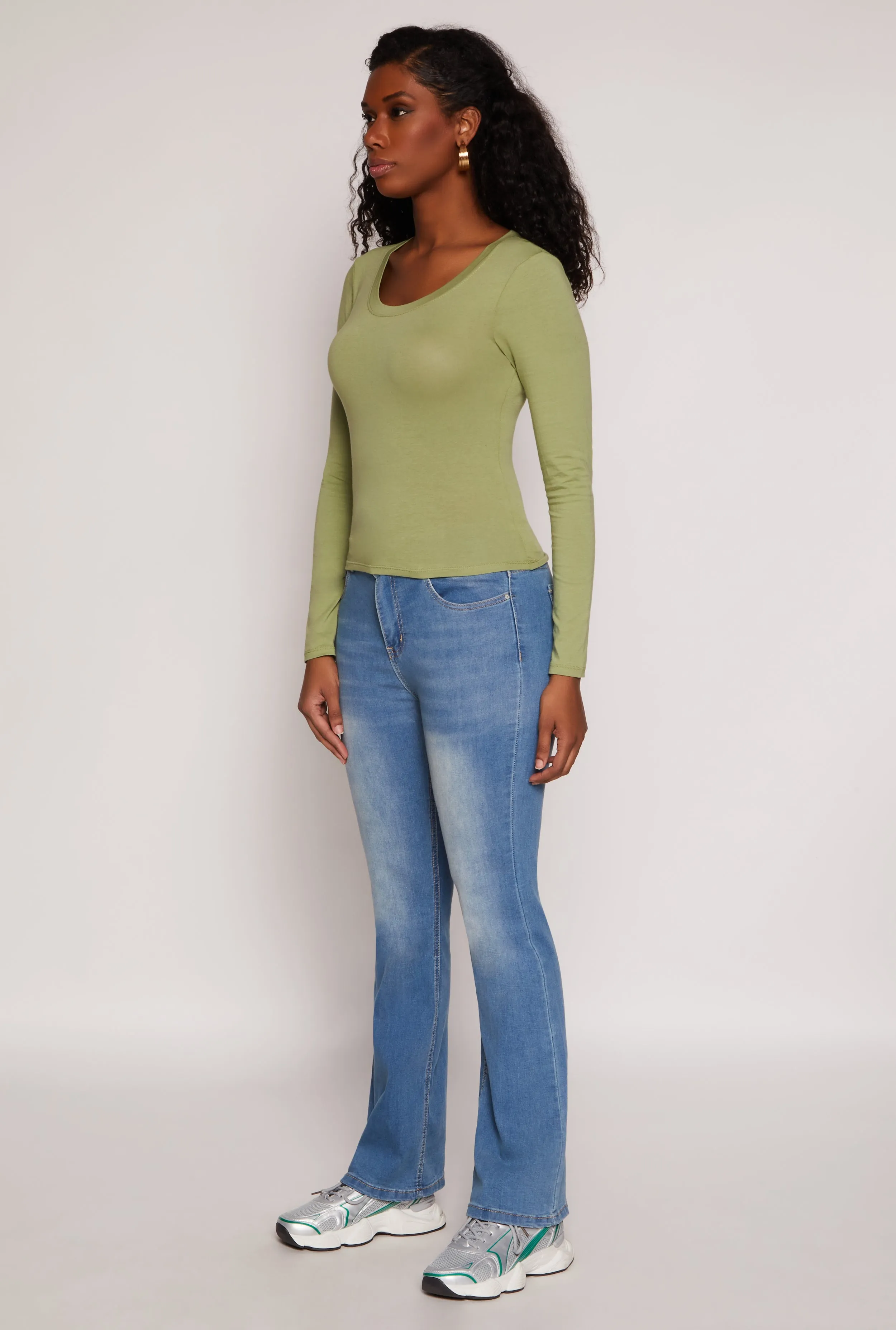 Basic Scoop Neck Long Sleeve Top sold by Rainbow product image thumbnail 3