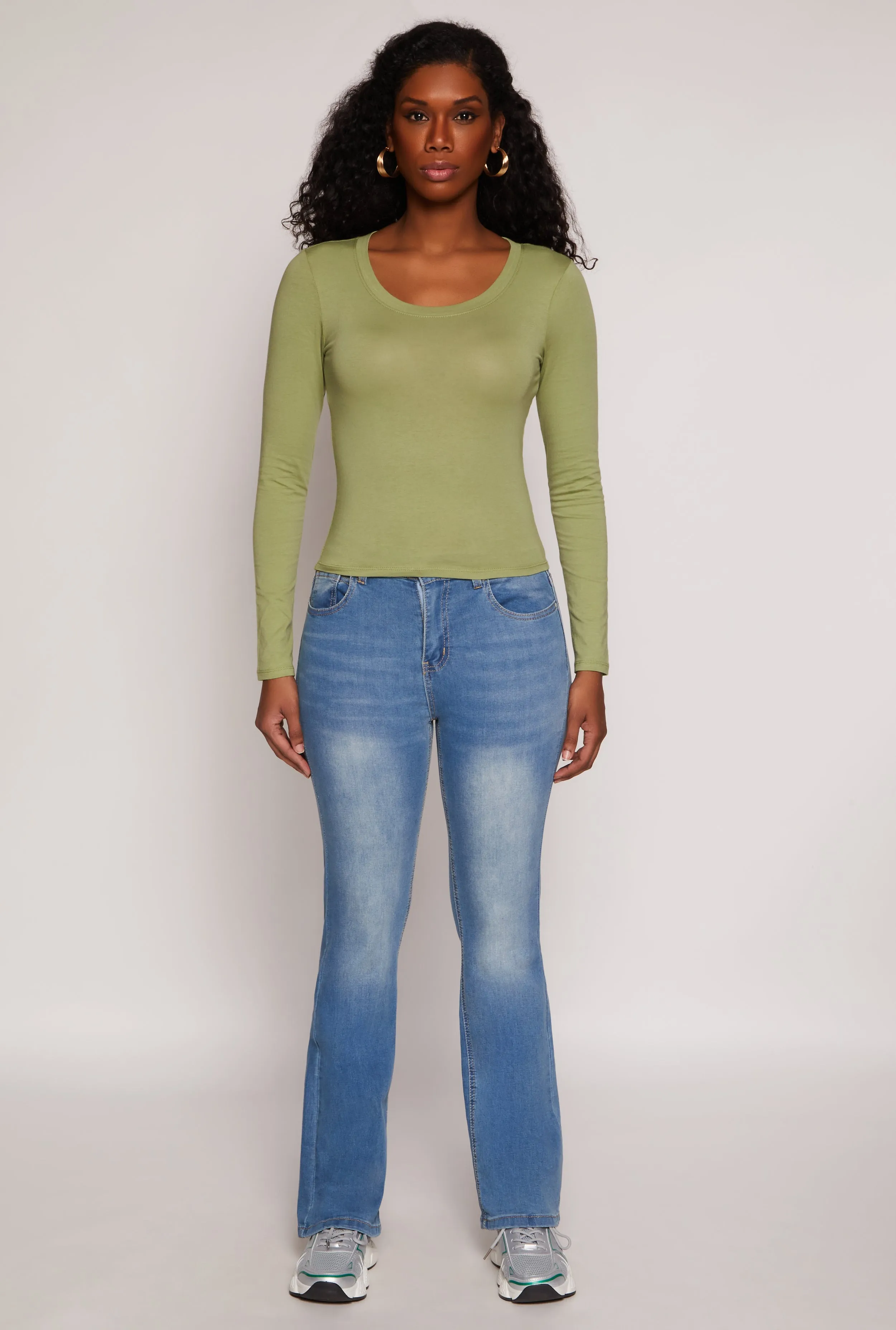 Basic Scoop Neck Long Sleeve Top sold by Rainbow
