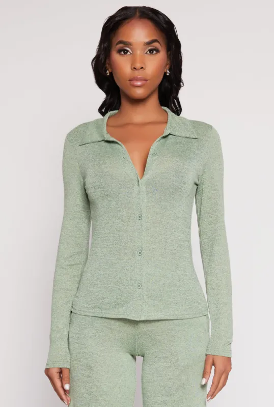 Daisy Button Front Long Sleeve Shirt sold by Rainbow