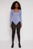 Daisy Scoop Neck Long Sleeve Bodysuit sold by Rainbow