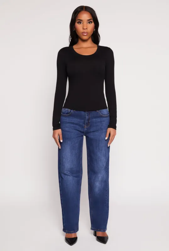 Basic Scoop Neck Long Sleeve Top sold by Rainbow