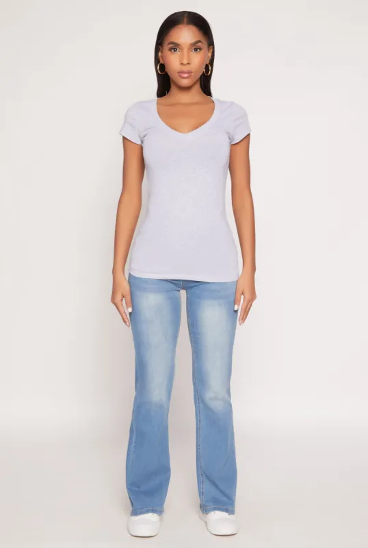 V Neck Basic Short Sleeve Tee sold by Rainbow