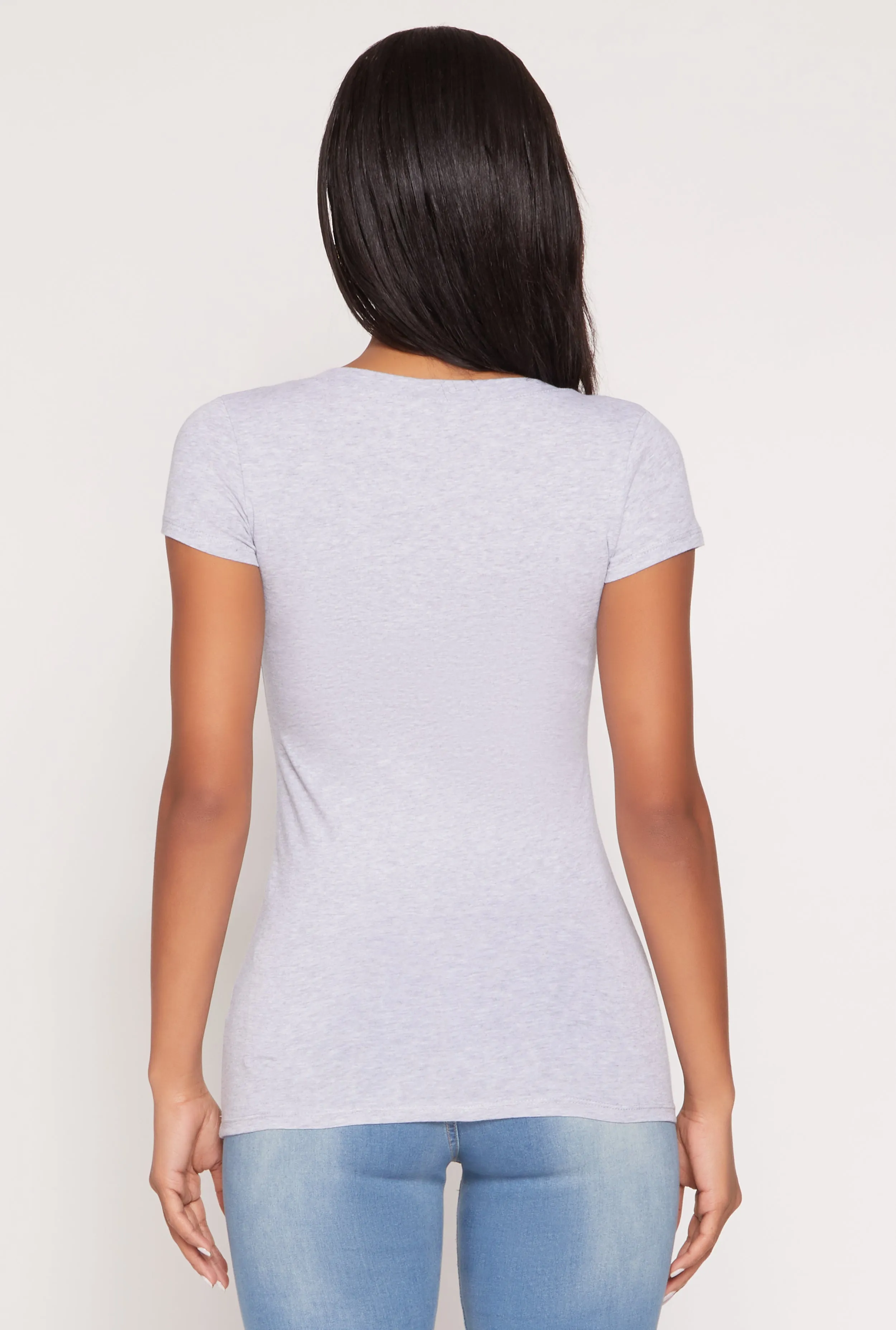 V Neck Basic Short Sleeve Tee sold by Rainbow product image thumbnail 5