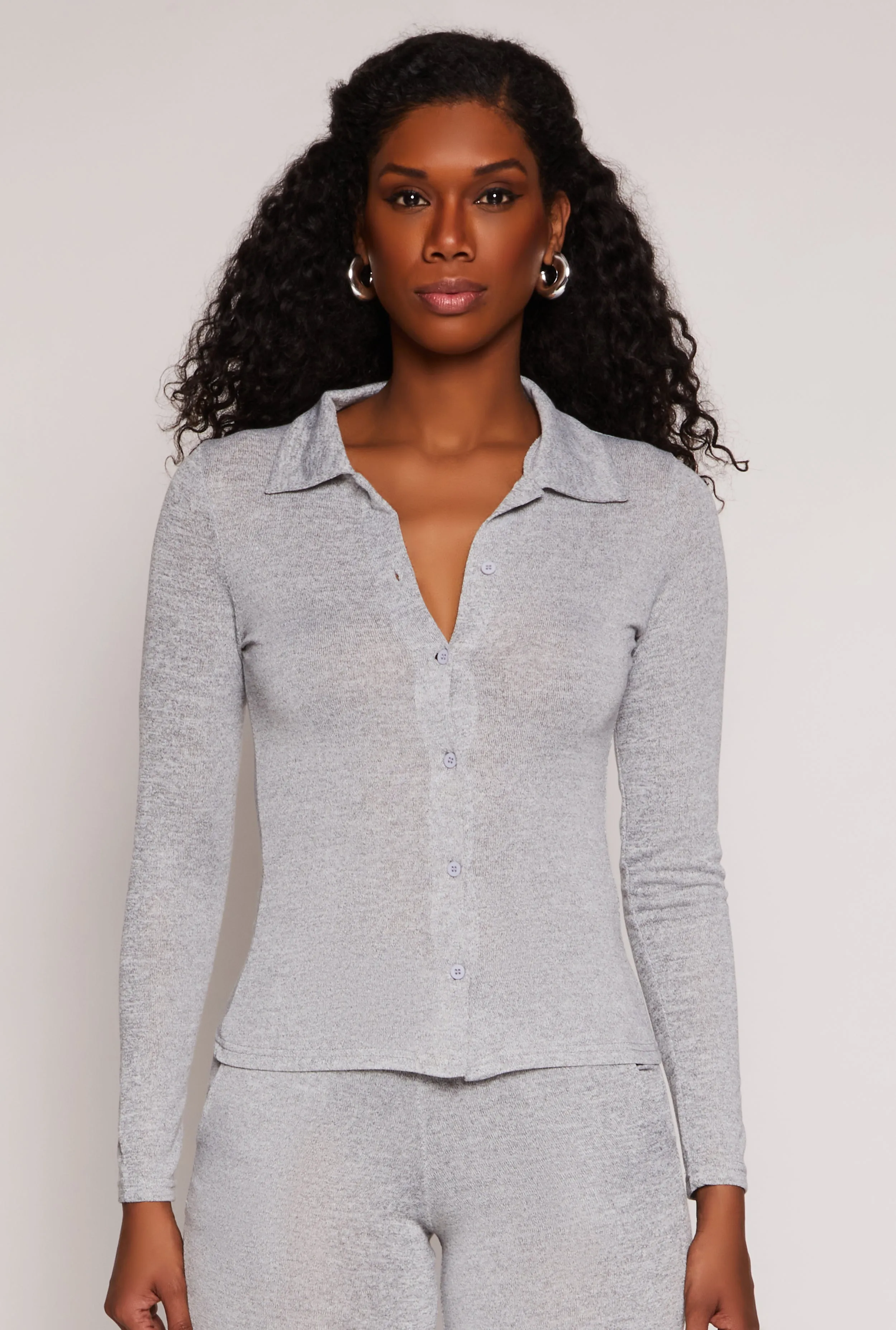 Daisy Button Front Long Sleeve Shirt sold by Rainbow