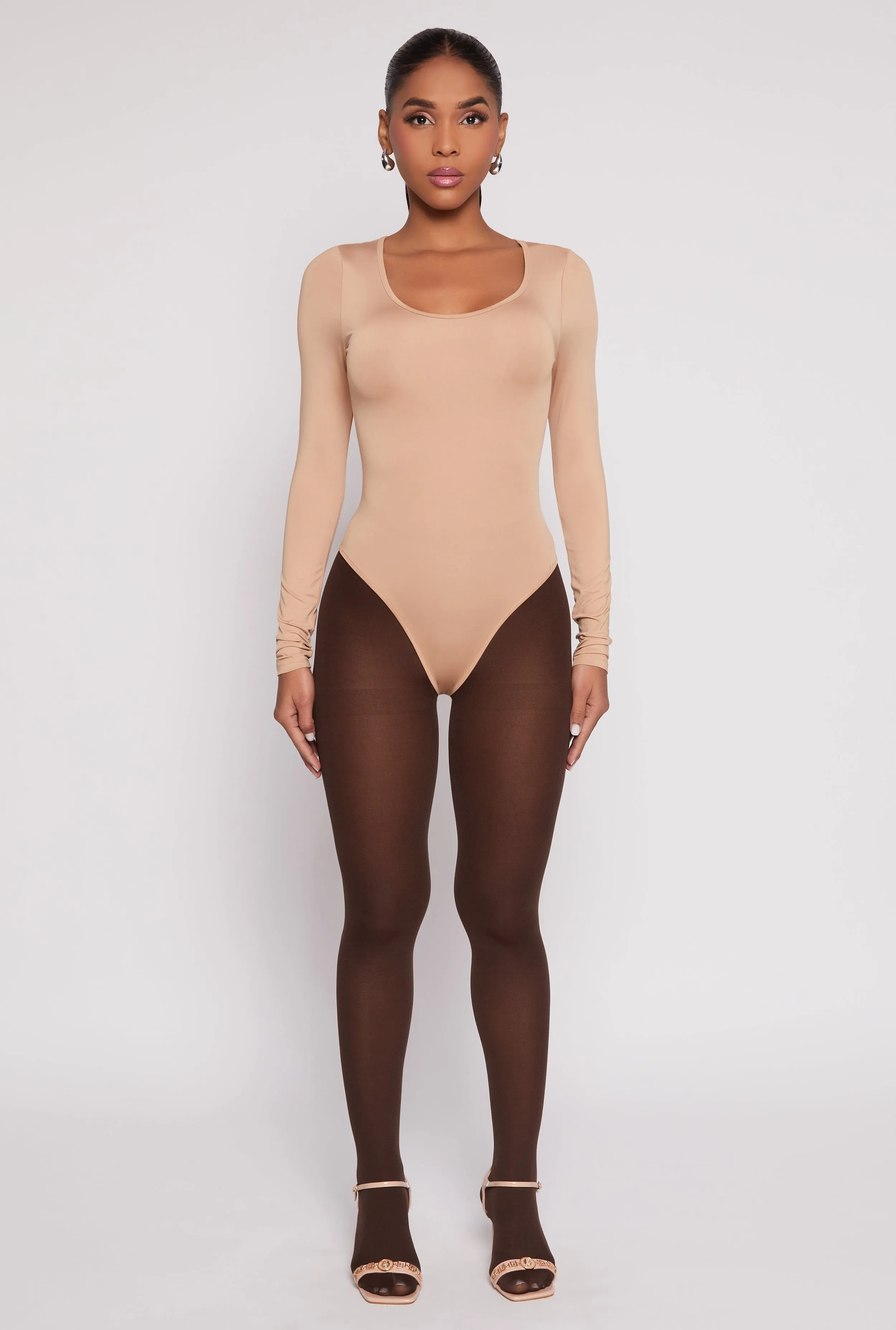 Daisy Scoop Neck Long Sleeve Bodysuit sold by Rainbow