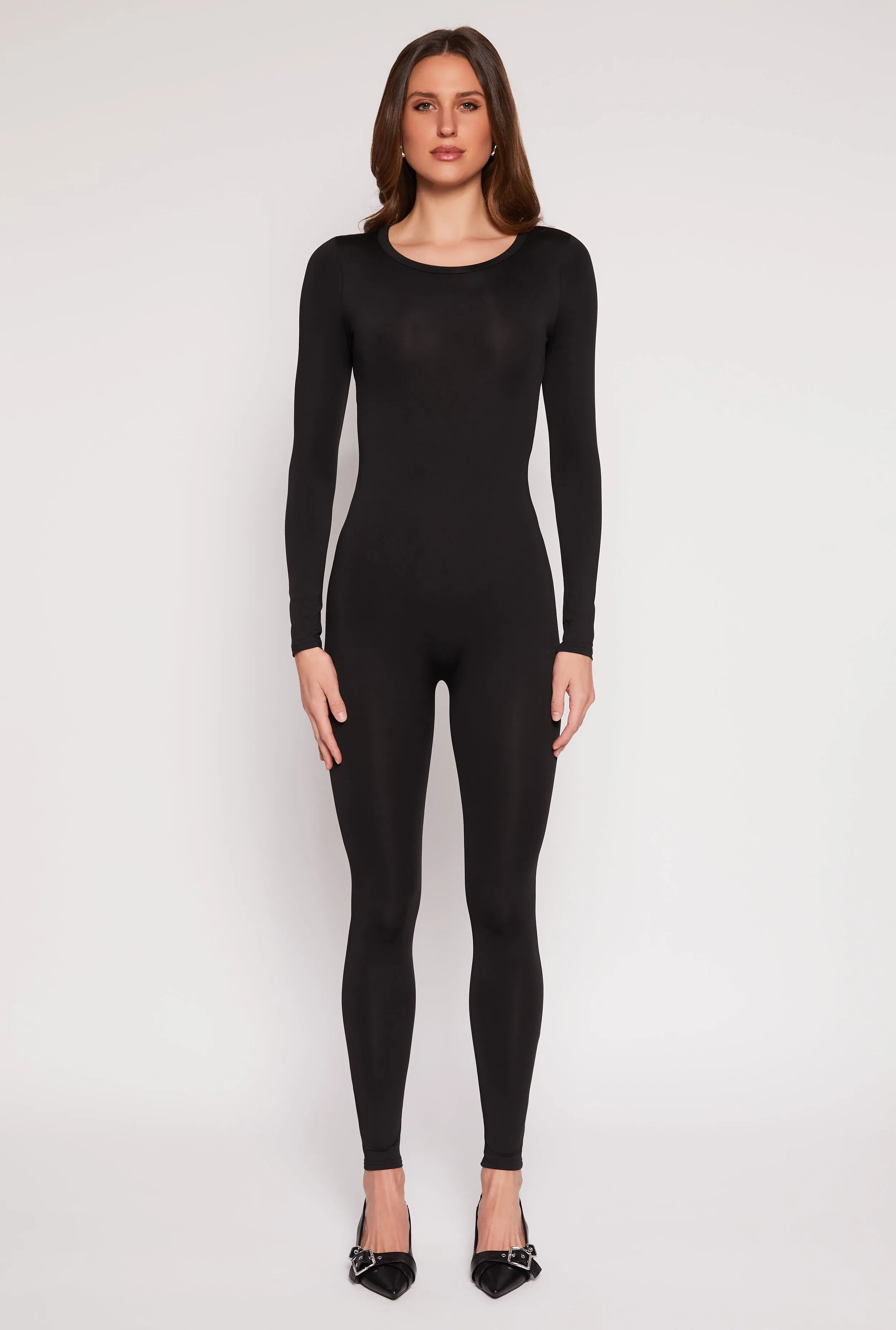 Daisy Scoop Neck Long Sleeve Catsuit sold by Rainbow