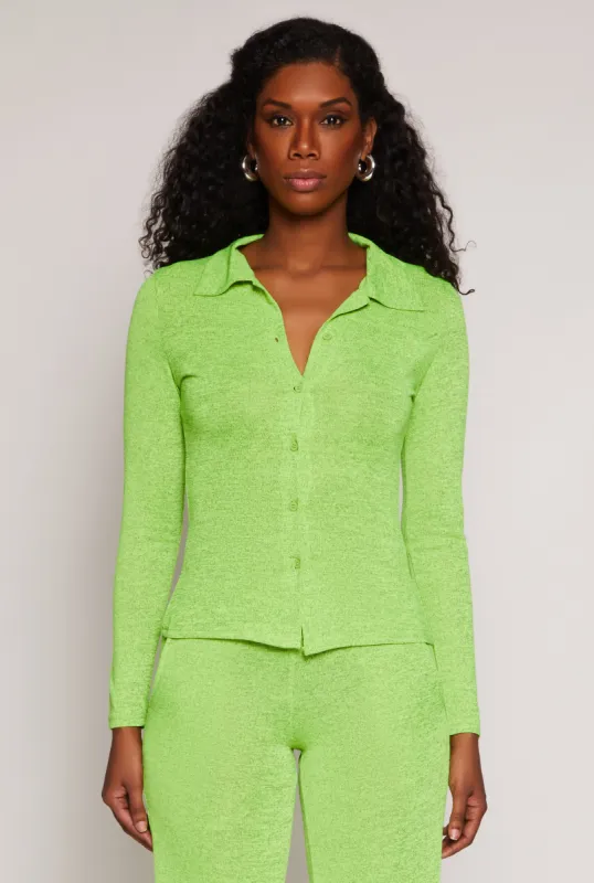 Daisy Button Front Long Sleeve Shirt sold by Rainbow