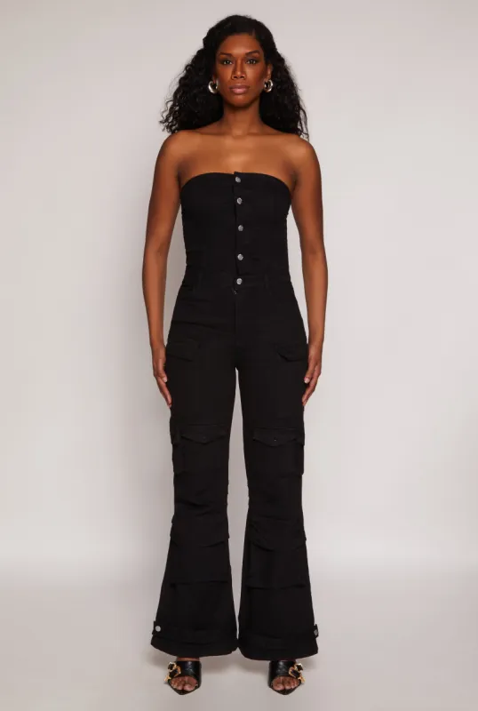 Daisy Denim Cargo Pocket Jumpsuit sold by Rainbow