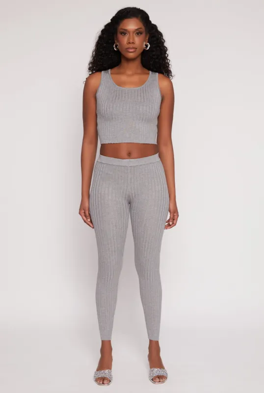Daisy Ribbed Knit High Waisted Leggings sold by Rainbow
