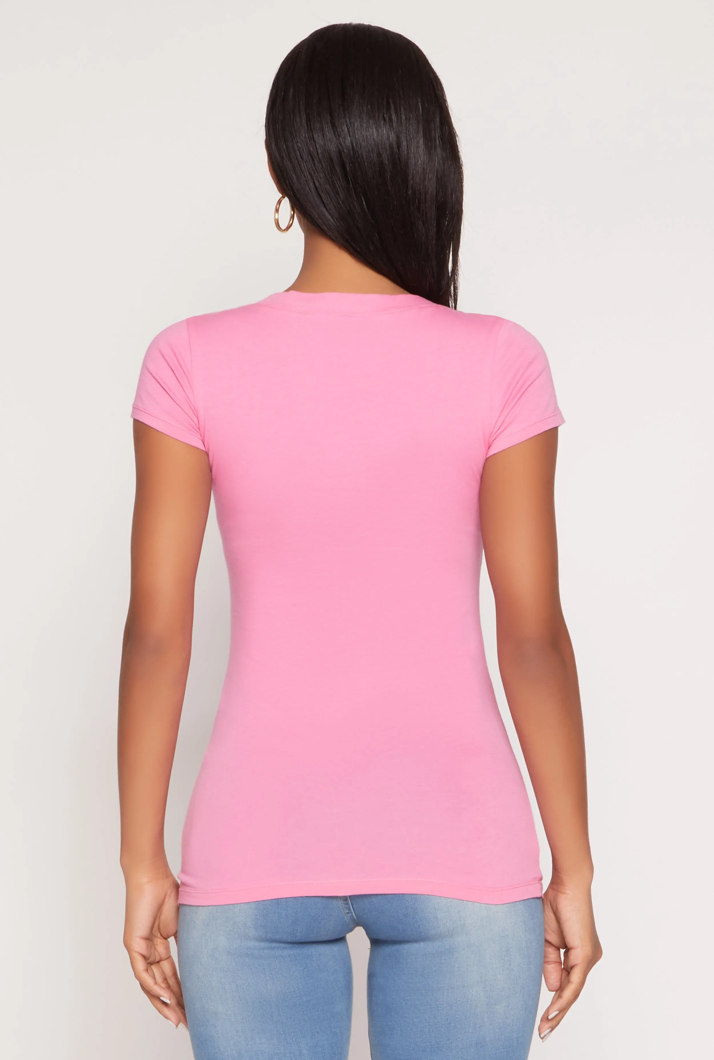 V Neck Basic Short Sleeve Tee sold by Rainbow product image thumbnail 5