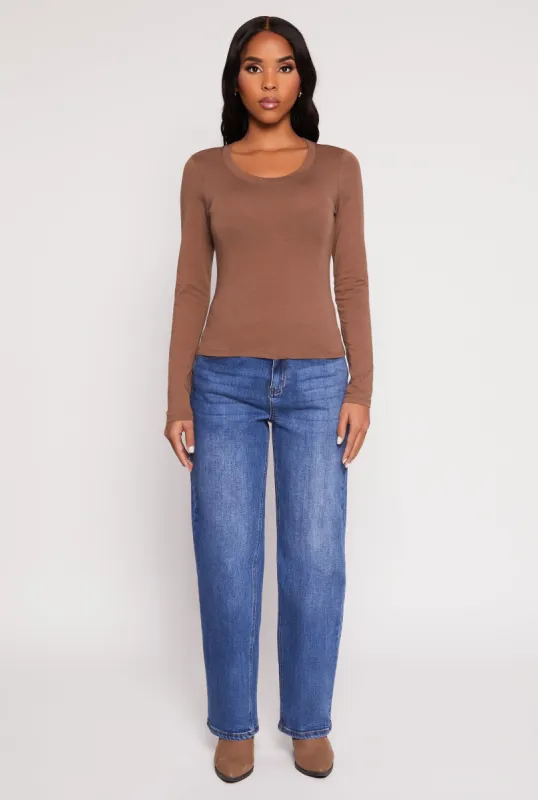 Basic Scoop Neck Long Sleeve Top sold by Rainbow