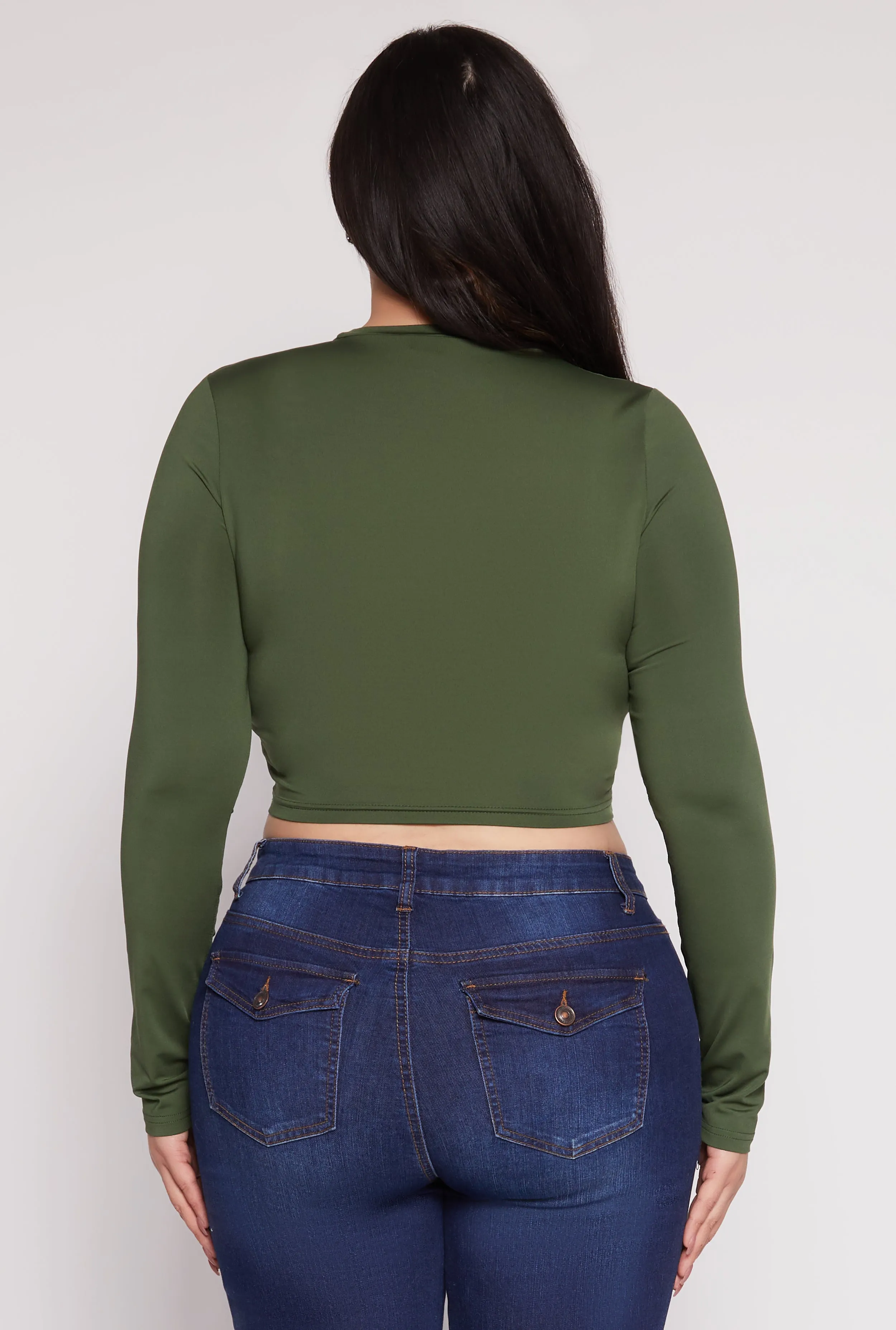 Plus Size Daisy Long Sleeve Crop Top sold by Rainbow product image thumbnail 5