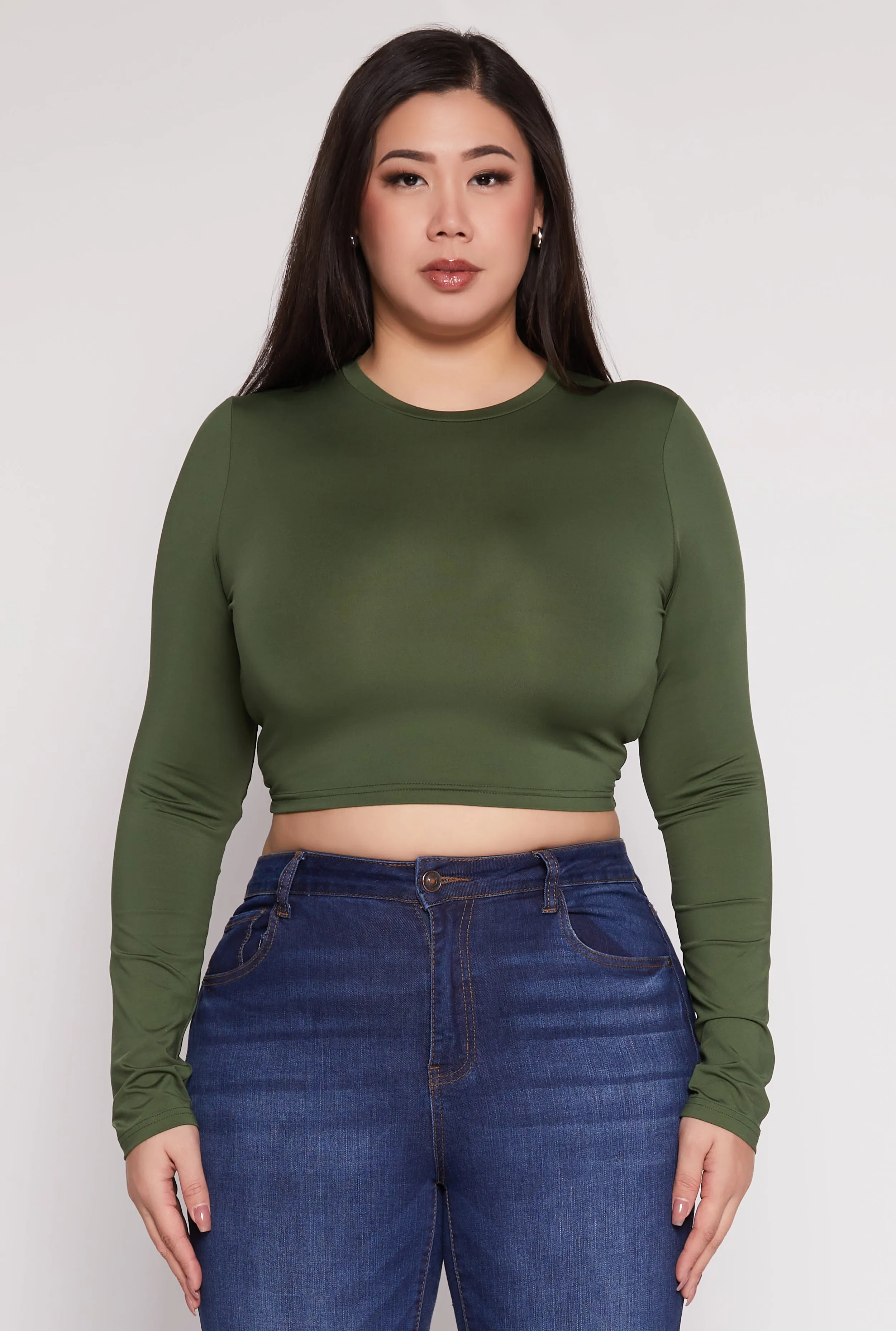 Plus Size Daisy Long Sleeve Crop Top sold by Rainbow product image thumbnail 2