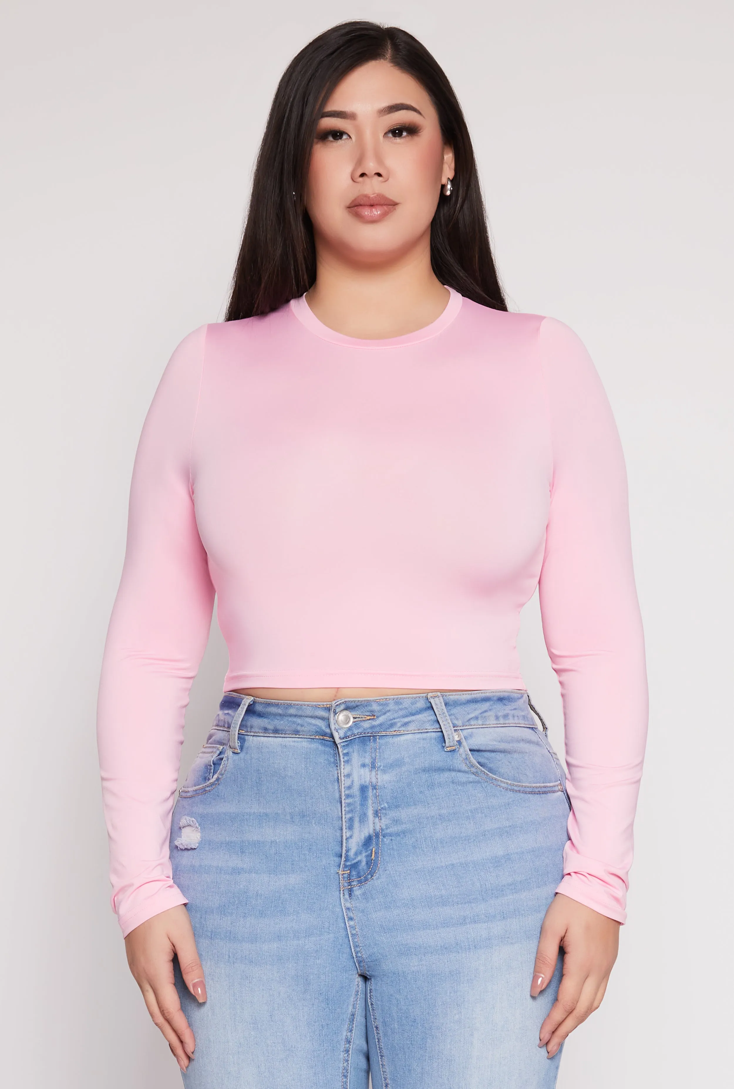Plus Size Daisy Long Sleeve Crop Top sold by Rainbow product image thumbnail 2