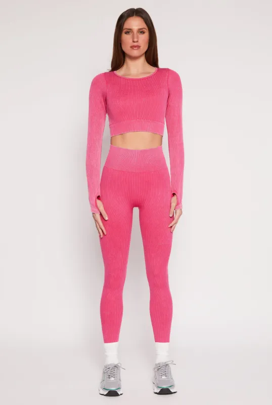 Daisy Ribbed Knit Active Leggings sold by Rainbow