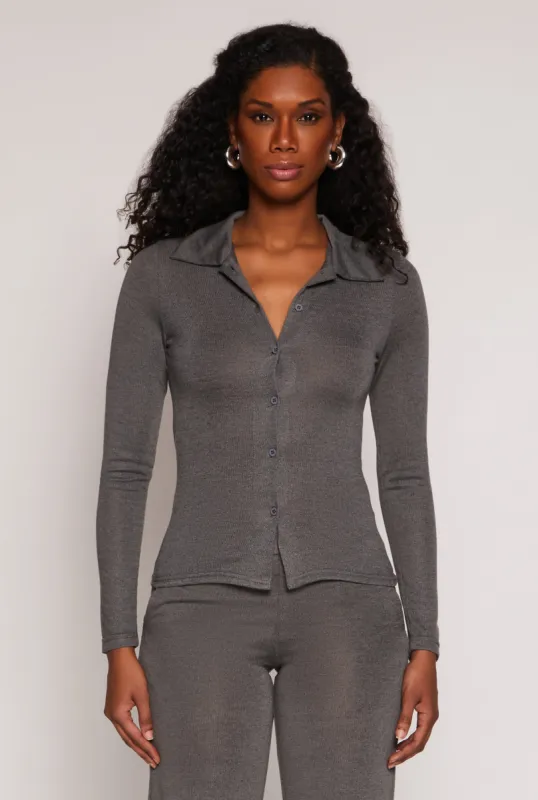 Daisy Button Front Long Sleeve Shirt sold by Rainbow