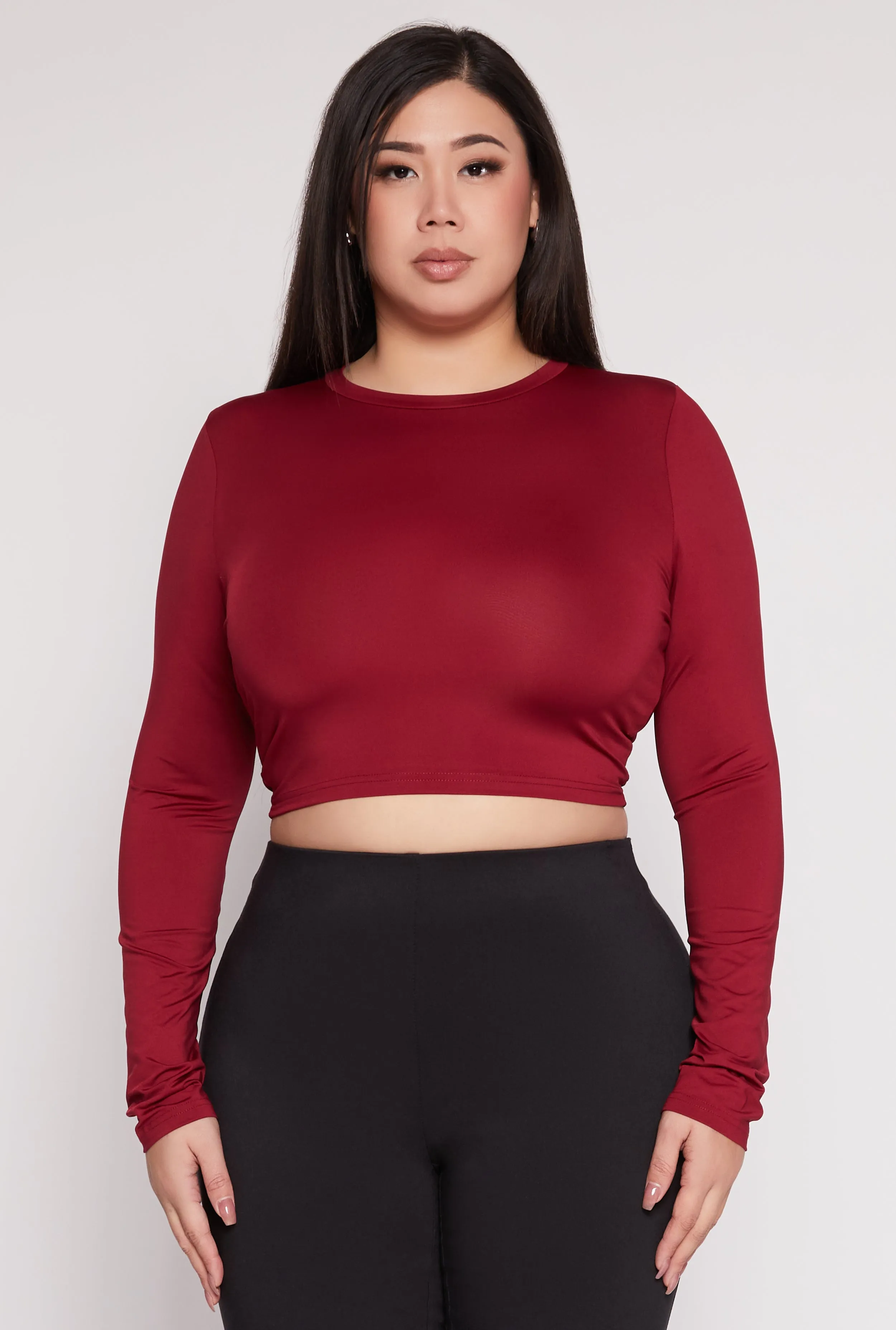 Plus Size Daisy Long Sleeve Crop Top sold by Rainbow product image thumbnail 2