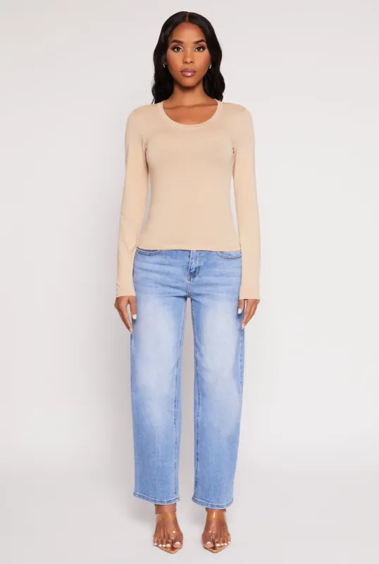 Basic Scoop Neck Long Sleeve Top sold by Rainbow