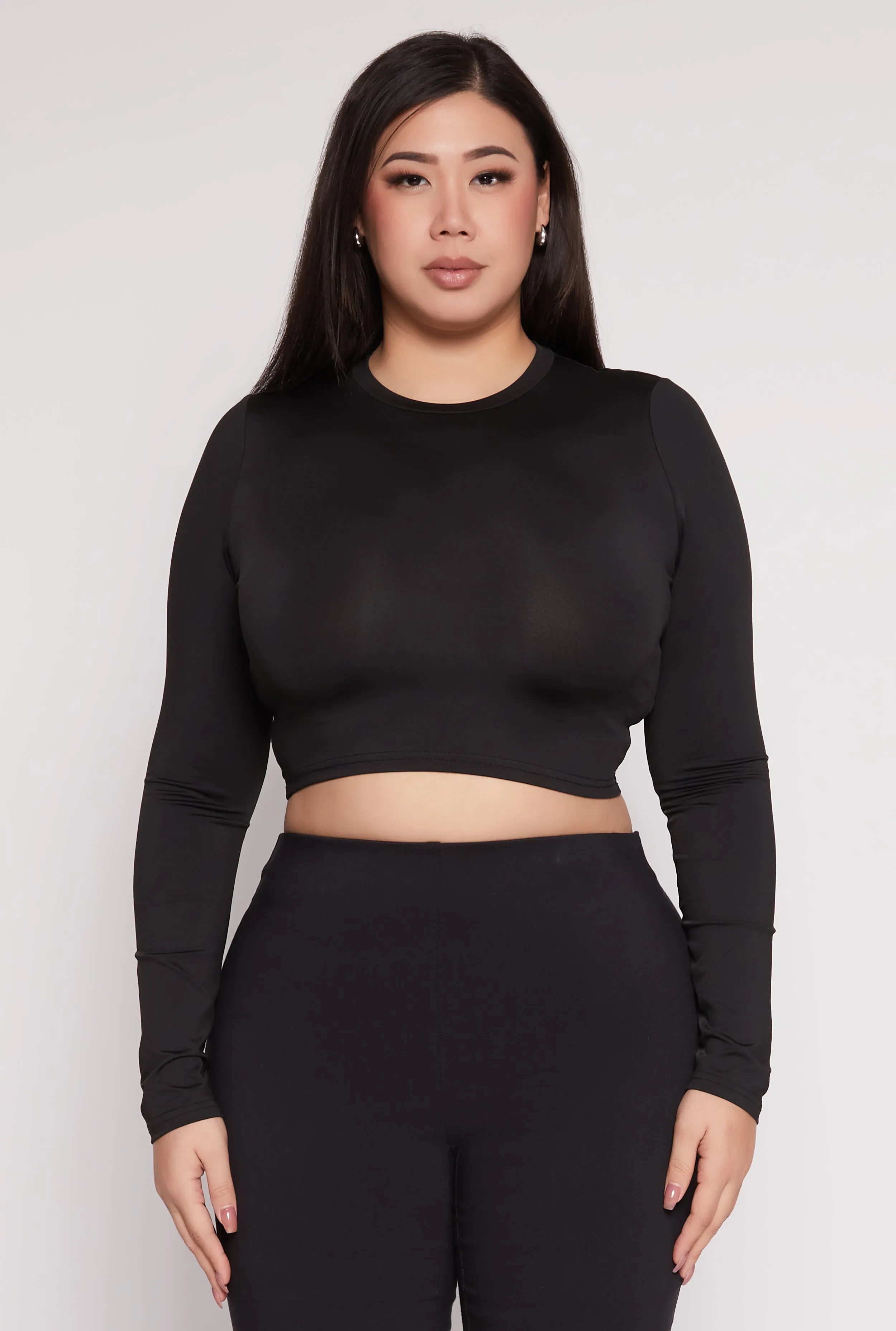 Plus Size Daisy Long Sleeve Crop Top sold by Rainbow product image thumbnail 2
