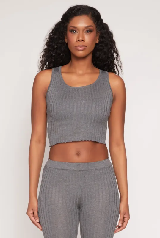 Daisy Ribbed Knit Cropped Tank Top sold by Rainbow
