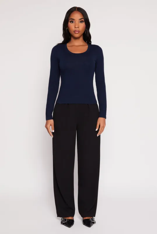 Basic Scoop Neck Long Sleeve Top sold by Rainbow